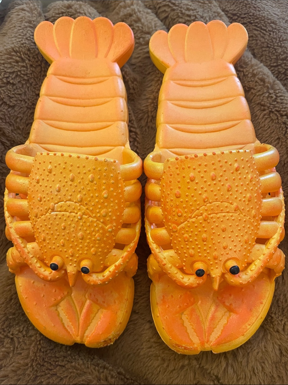 Unisex Orange Crab lobster Slip-On Sandals